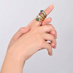 Elevated Stone Ring - Green | 18K Gold Plated