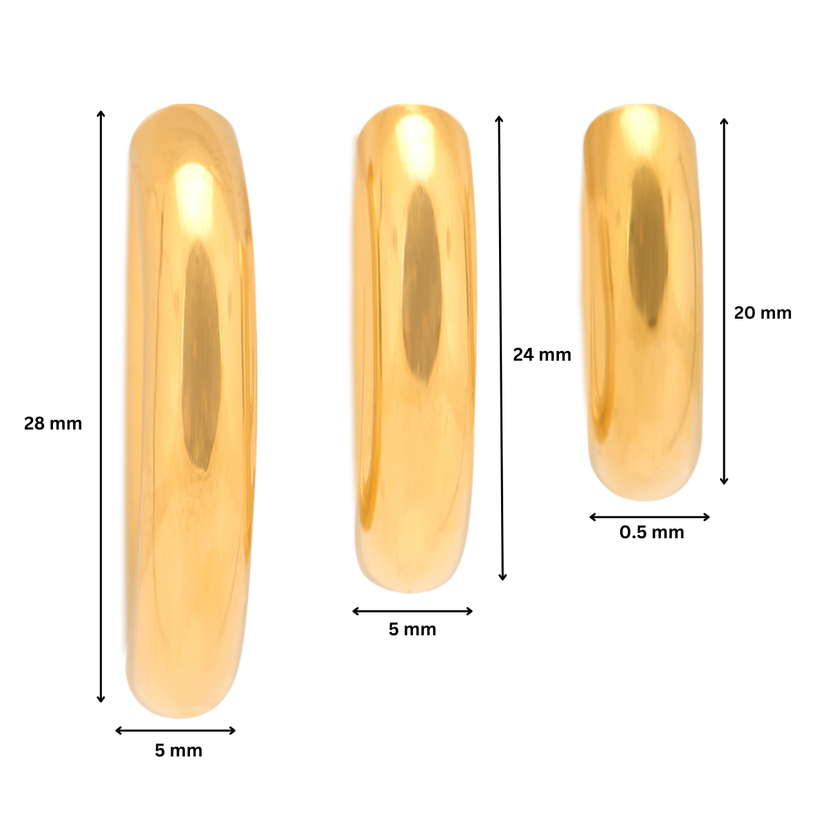 Classic Hoops - Max | 18kt Gold Plated