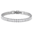 Tennis Bracelet (White and Silver)