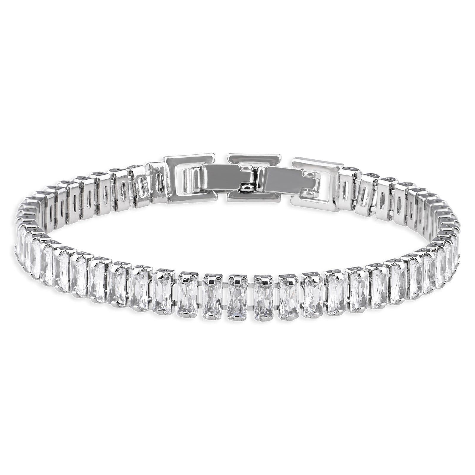 Tennis Bracelet (White and Silver)