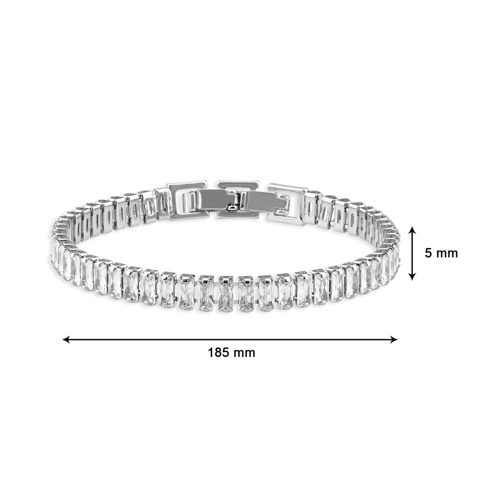 Tennis Bracelet (White and Silver)