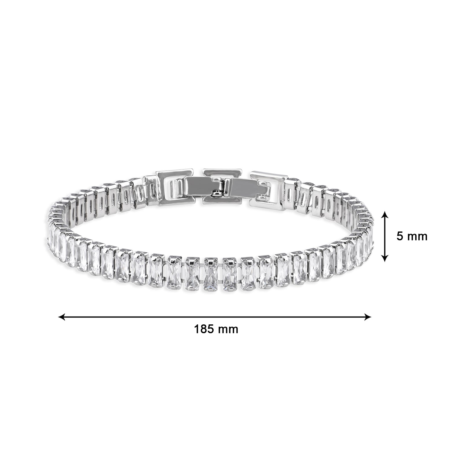 Tennis Bracelet (White and Silver)