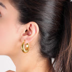 Shell Chunky Hoops | 18kt Gold Plated