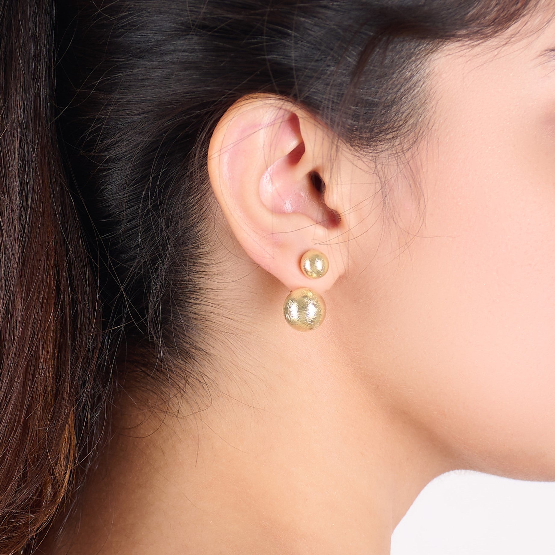 Double Balls Gold earring