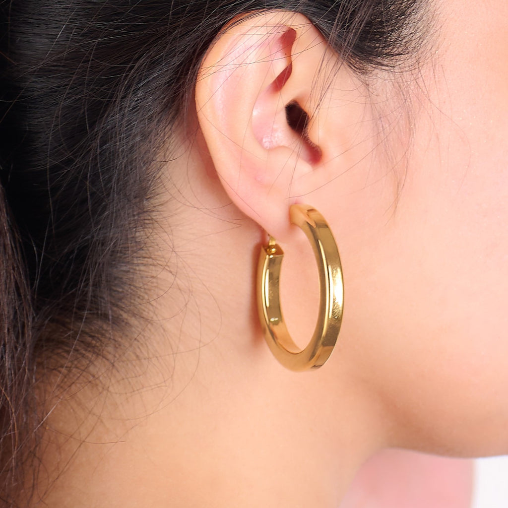 Willow Chunky Earring | 18kt Gold Plated