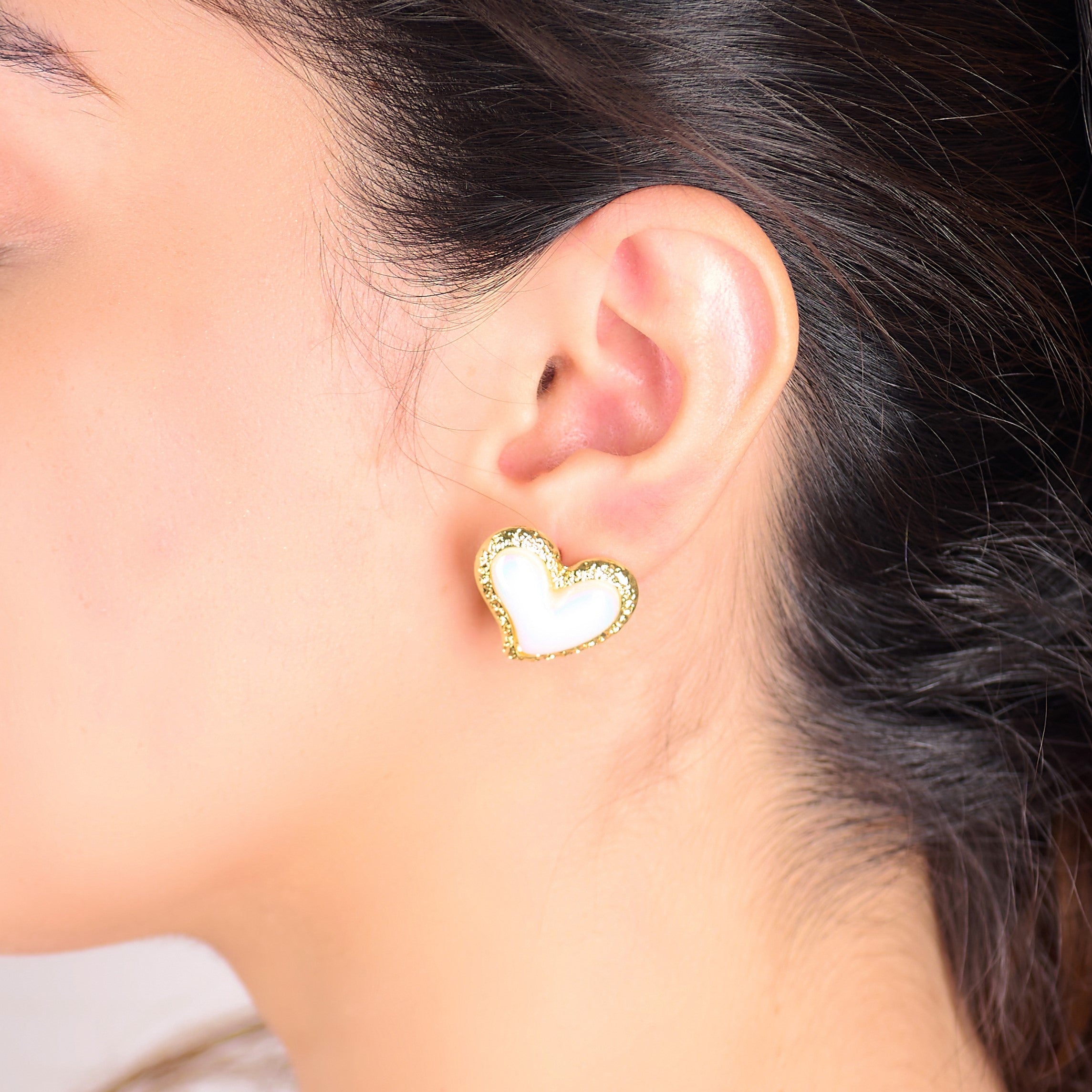Candy Pearl hearted  Earrings
