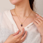 Violett Pendant Necklace (Purple and Gold)| 18kt Gold Plated