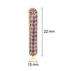 Oblong Studded Earrings - Purple | 18kt Gold Plated