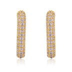 Oblong Studded Earrings - White | 18kt Gold Plated