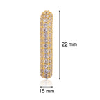 Oblong Studded Earrings - White | 18kt Gold Plated