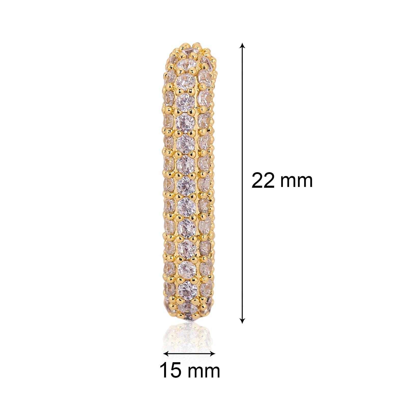 Oblong Studded Earrings - White | 18kt Gold Plated