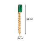 Chain Earring (Emerald Green and Gold) | 18kt Gold Plated