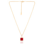 Rose Square Pendant Necklace | 18kt Gold Plated