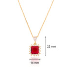 Rose Square Pendant Necklace | 18kt Gold Plated