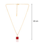 Rose Square Pendant Necklace | 18kt Gold Plated