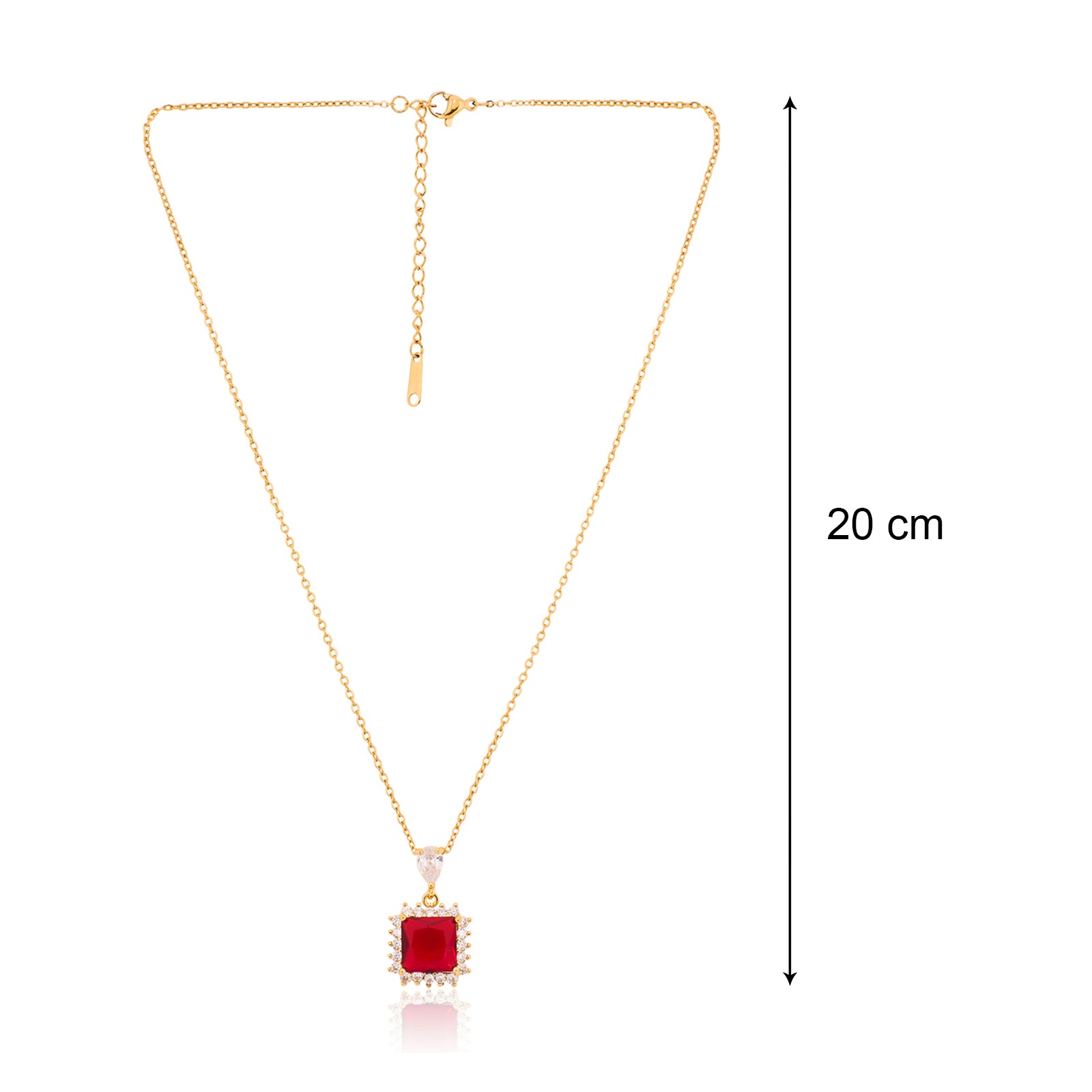 Rose Square Pendant Necklace | 18kt Gold Plated