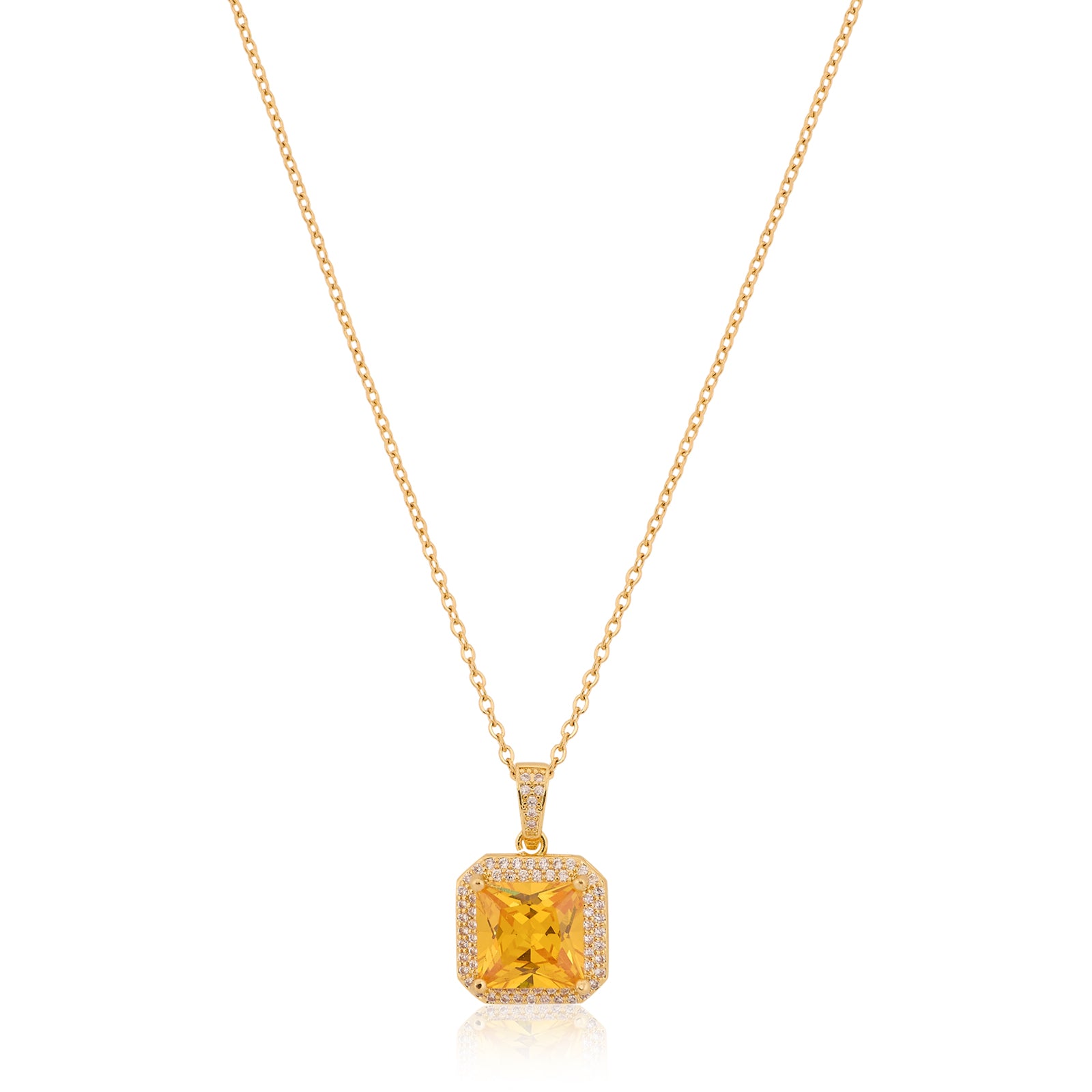 Blonde Square Pendant Necklace | 18kt Gold Plated