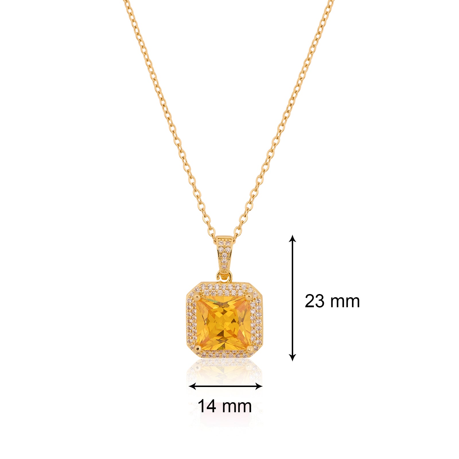 Blonde Square Pendant Necklace | 18kt Gold Plated