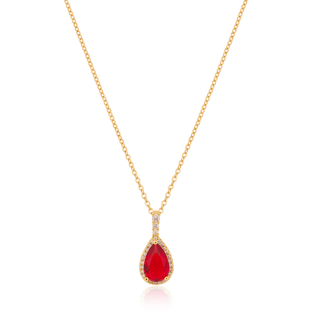 Cherry Drop Pendant Necklace | 18kt Gold Plated