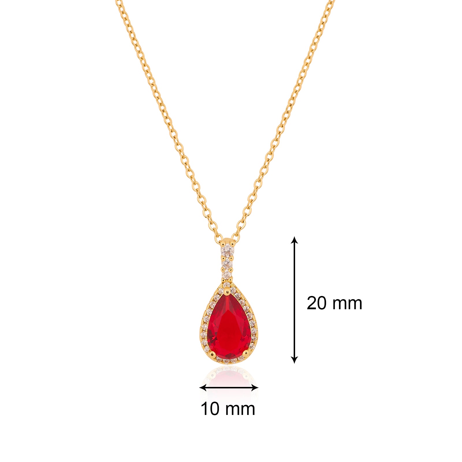 Cherry Drop Pendant Necklace | 18kt Gold Plated
