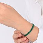 Tennis Bracelet (Emerald Green and Silver)