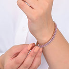 Tennis Bracelet (Pink and Rose Gold) | 18kt Gold Plated