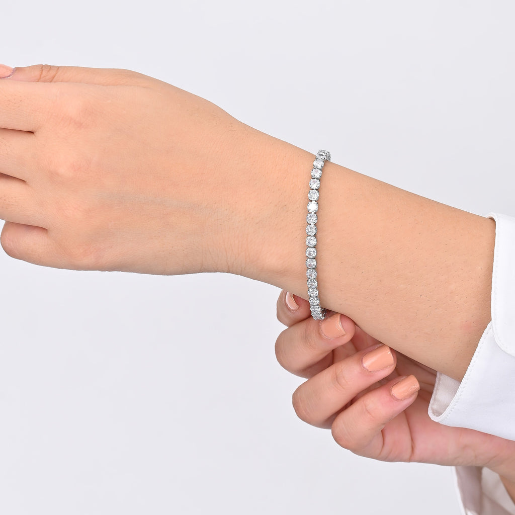 Bling Bracelet Thick (White and Silver)