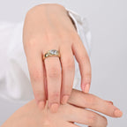 Elevated Stone Ring - White |  18K Gold Plated