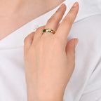Oval Emerald Ring | 18kt Gold Plated