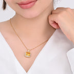 Blonde Square Pendant Necklace | 18kt Gold Plated