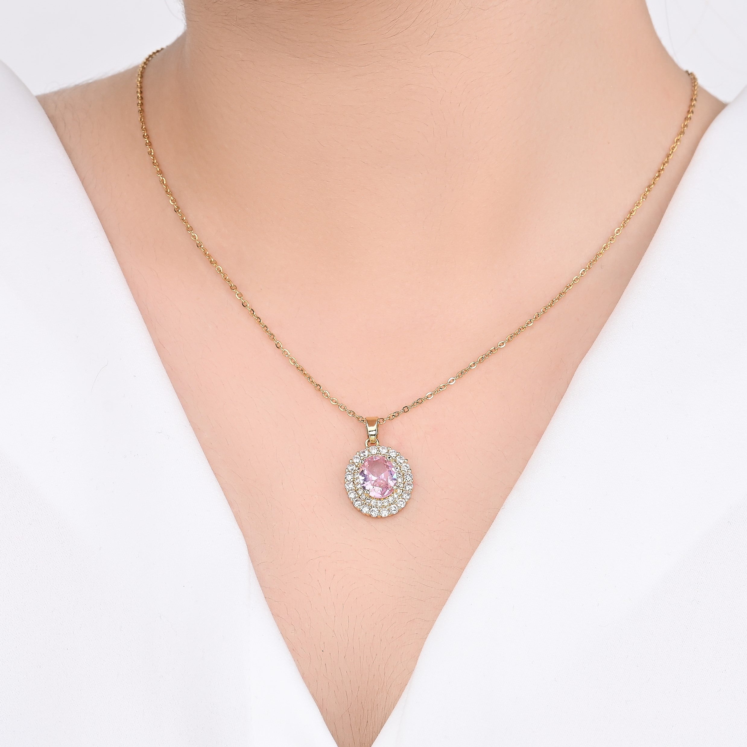 Zahra Blush Pendant necklace  | 18kt Gold Plated