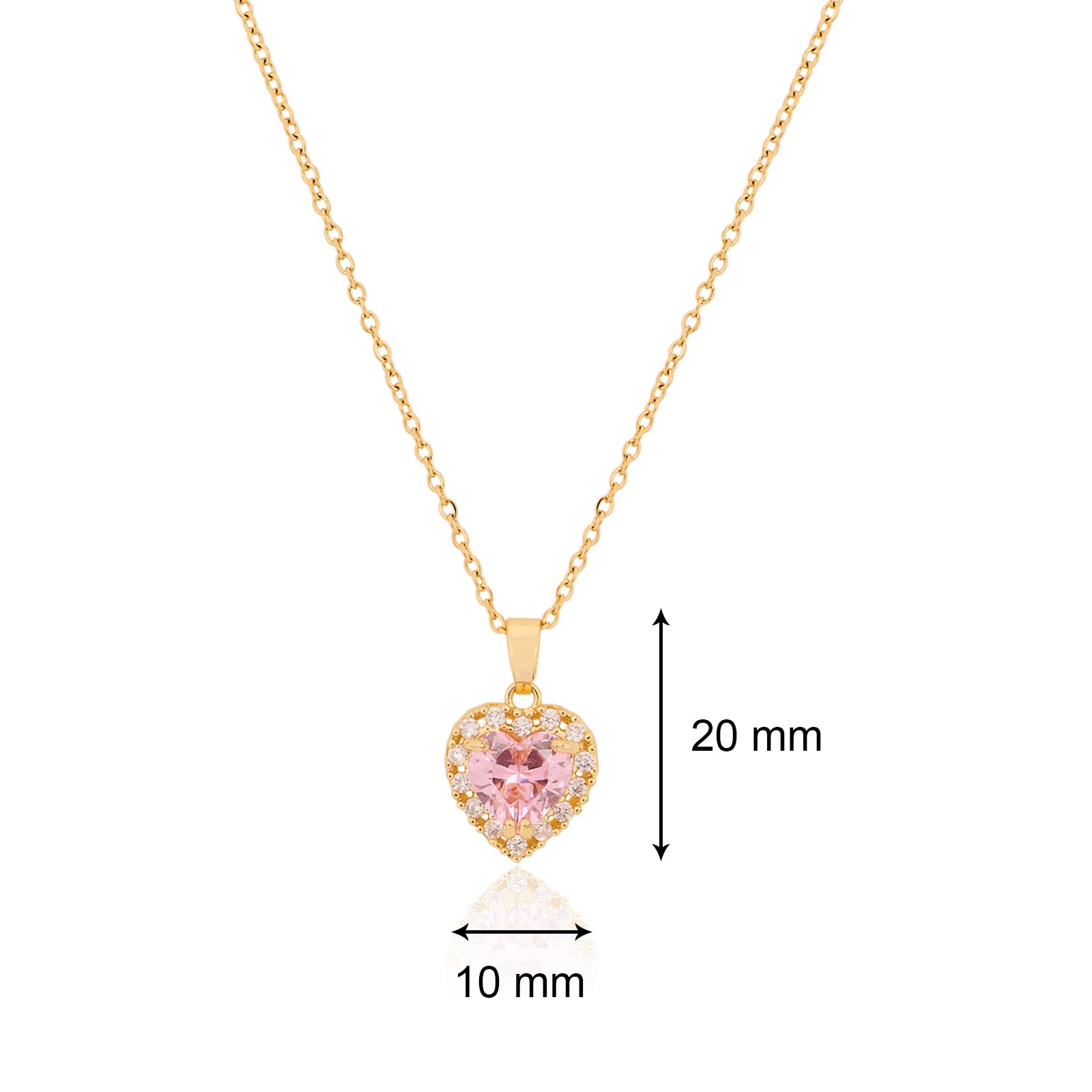 Valentine Heart Pendant Necklace | 18kt Gold Plated