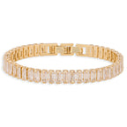Tennis Bracelet (White and Gold) | 18kt Gold Plated
