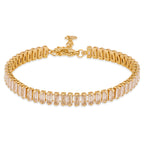 Tennis Bracelet (White and Yellow Gold) | 18kt Gold Plated