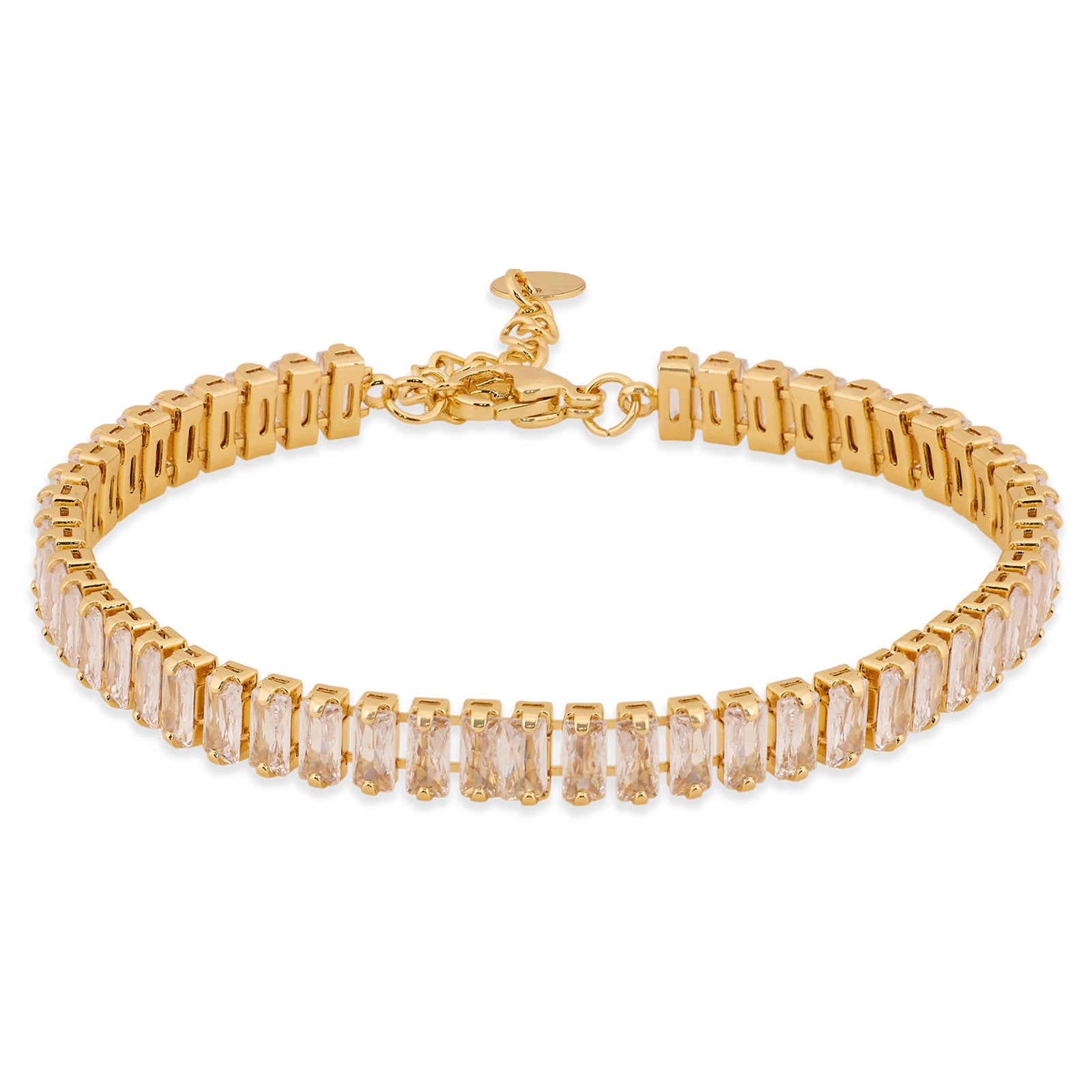 Tennis Bracelet (White and Yellow Gold) | 18kt Gold Plated