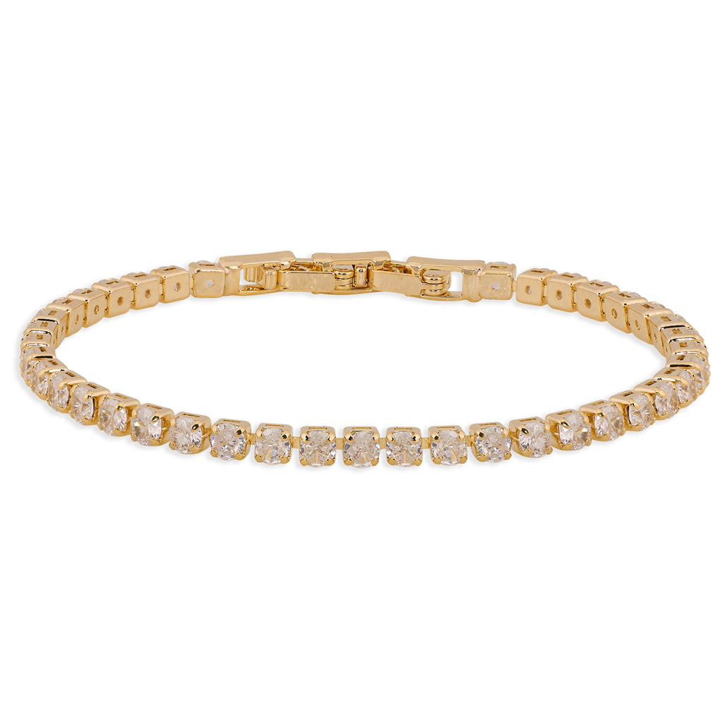 Bling Bracelet Thin (White and Gold) | 18kt Gold Plated