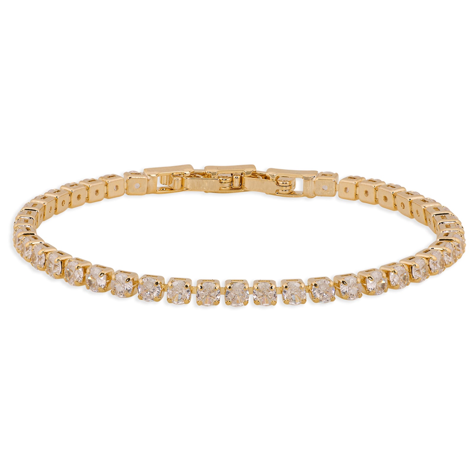 Bling Bracelet Thin (White and Gold) | 18kt Gold Plated