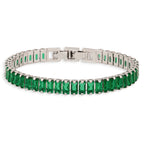 Tennis Bracelet (Emerald Green and Silver)