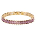 Tennis Bracelet (Purple and Gold) | 18kt Gold Plated