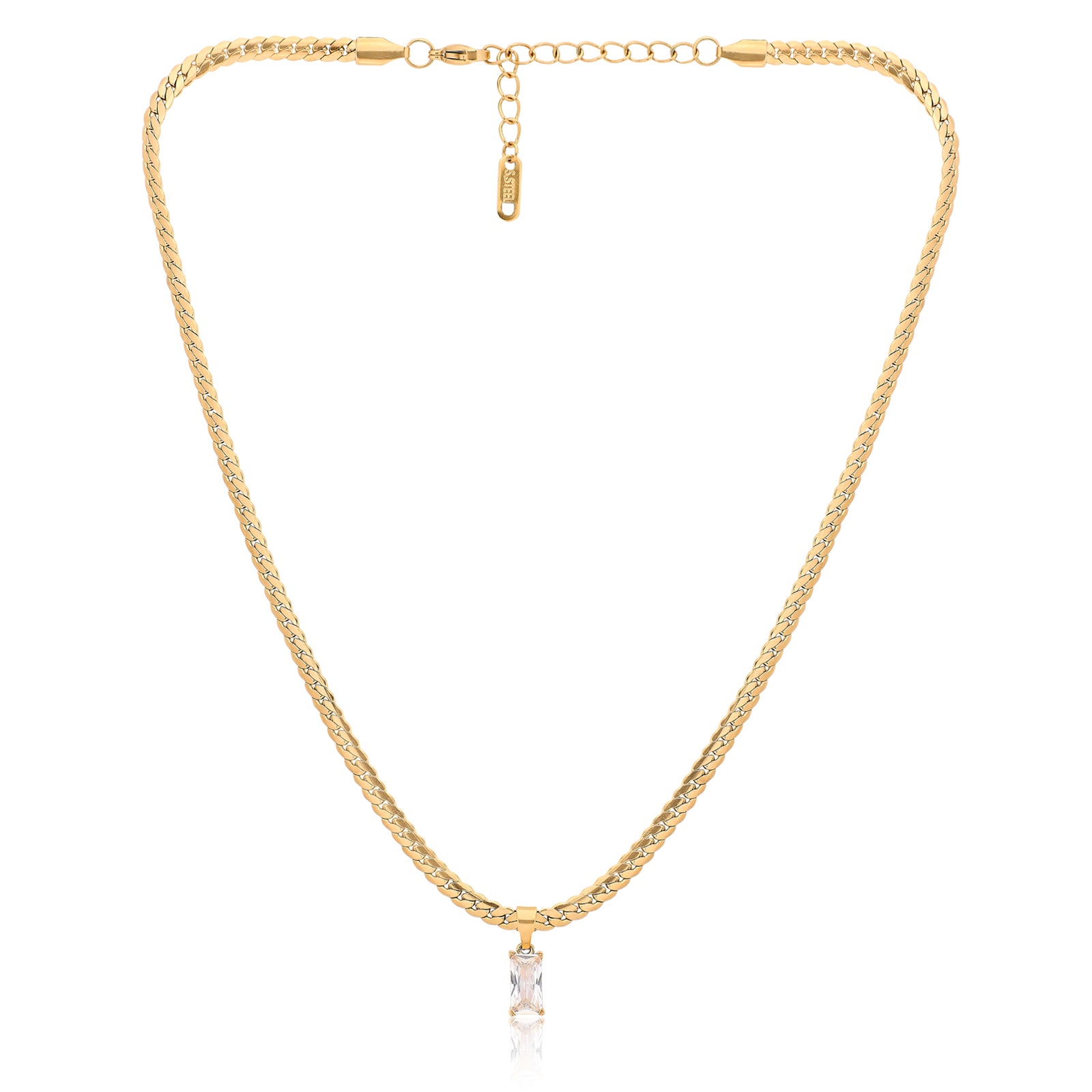 Emma White Stone Necklace | 18kt Gold Plated