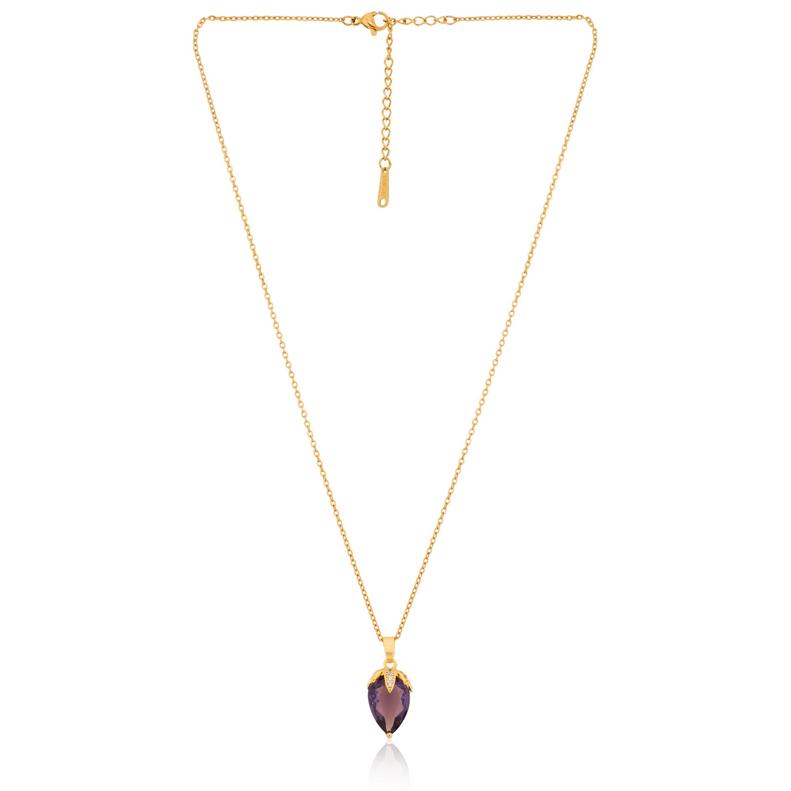 Violett Pendant Necklace (Purple and Gold)| 18kt Gold Plated