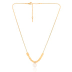 Pearl & Cuboid Necklace (Gold) | 18kt Gold Plated