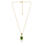 Her Highness Deep Green Necklace | 18kt Gold Plated