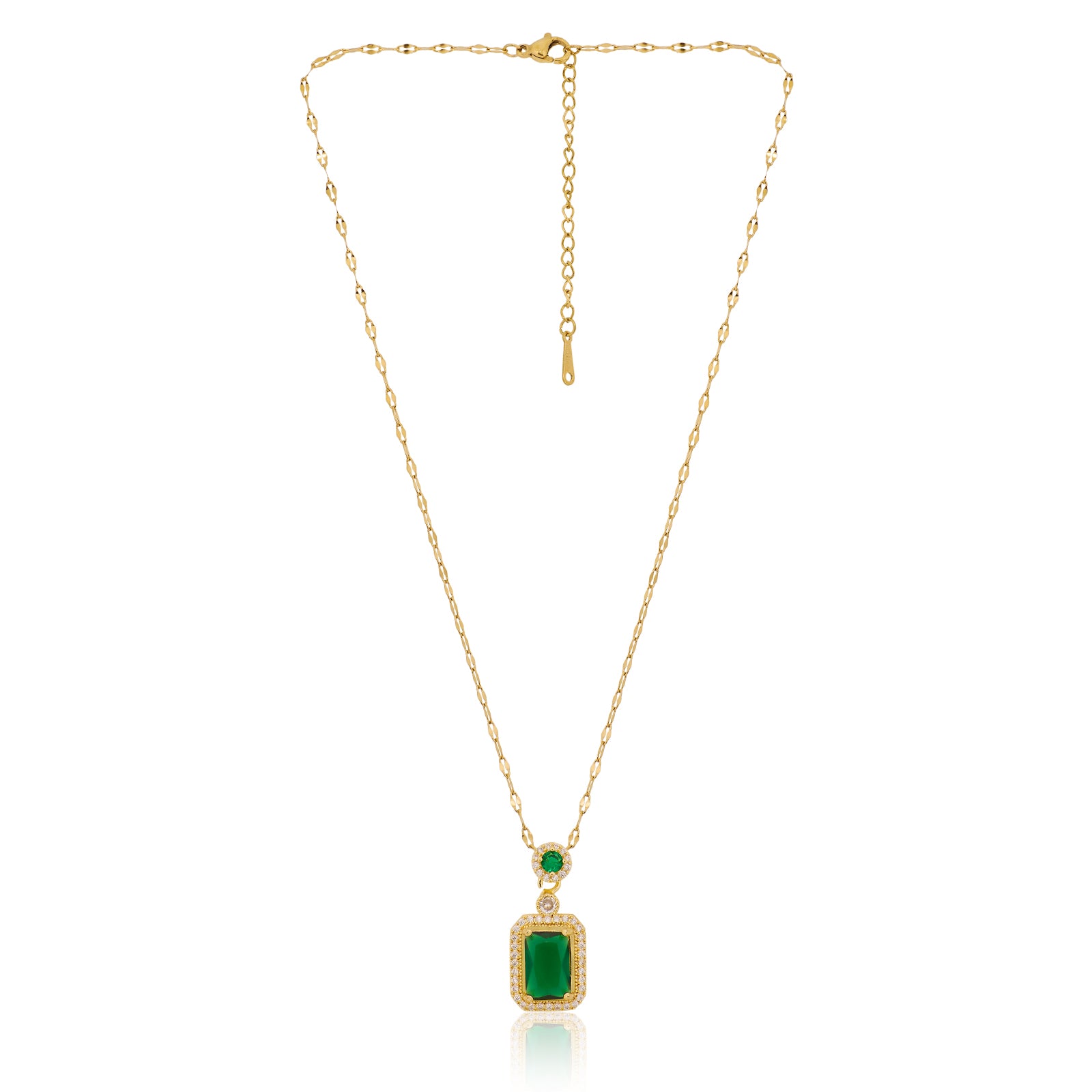 Her Highness Deep Green Necklace | 18kt Gold Plated