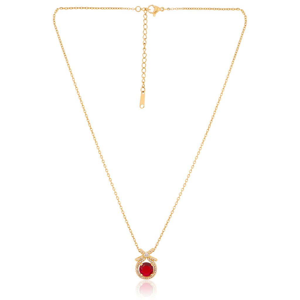 Holiday Necklace (Red and Gold) | 18kt Gold Plated