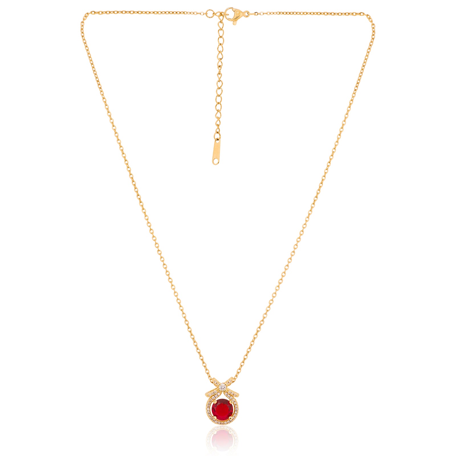 Holiday Necklace (Red and Gold) | 18kt Gold Plated