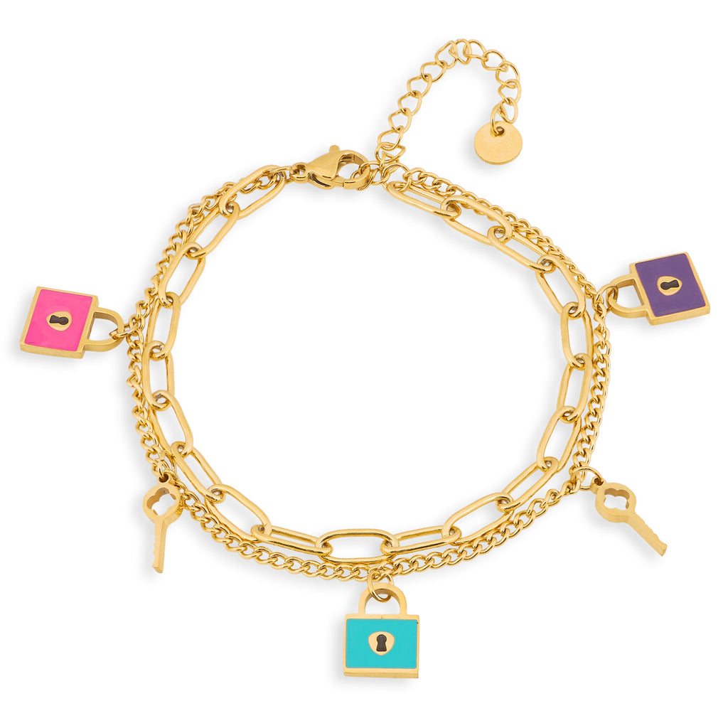 Lock And Key Bracelet | 18kt Gold Plated