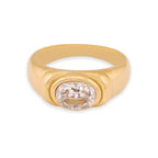 Elevated Stone Ring - White |  18K Gold Plated
