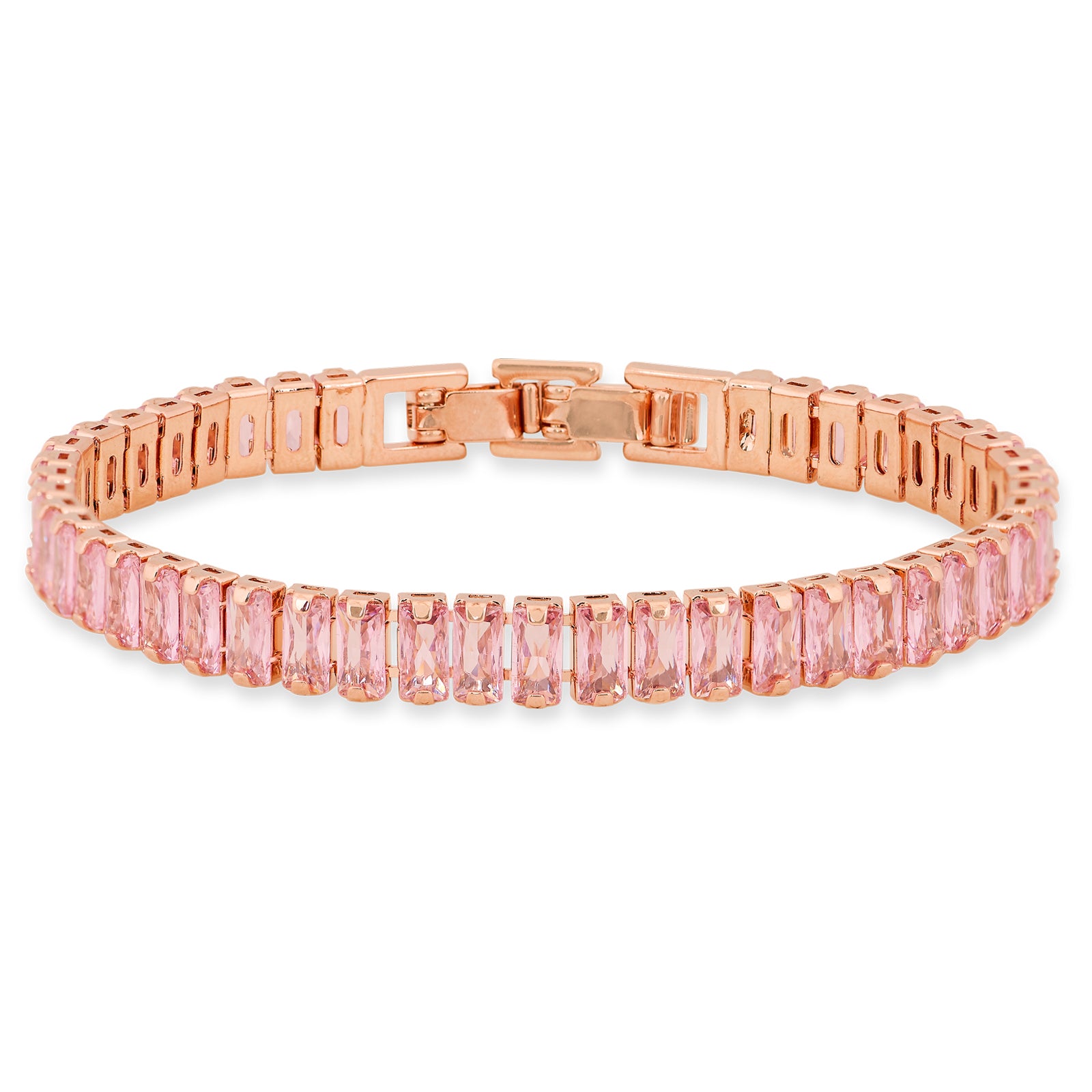 Tennis Bracelet (Pink and Rose Gold) | 18kt Gold Plated