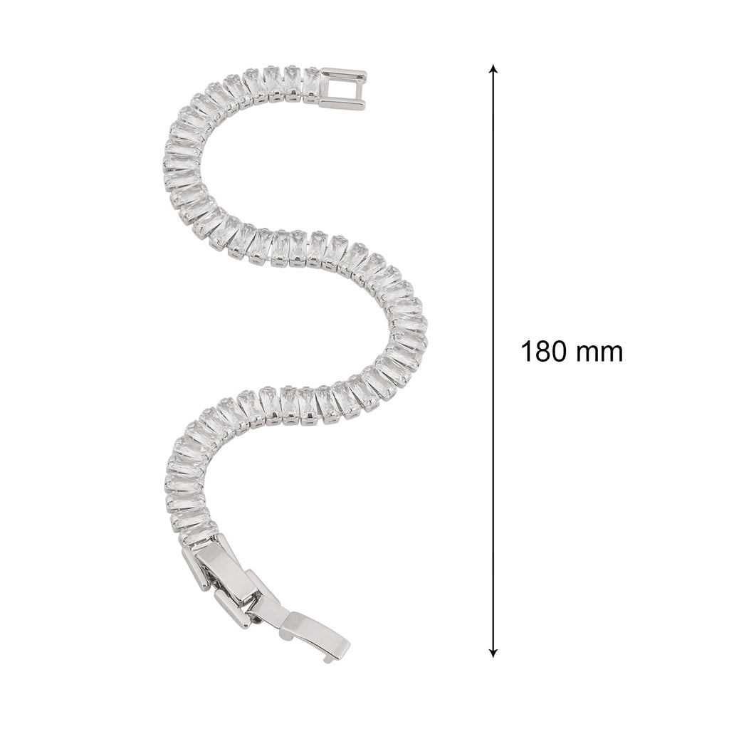 Tennis Bracelet (White and Silver)